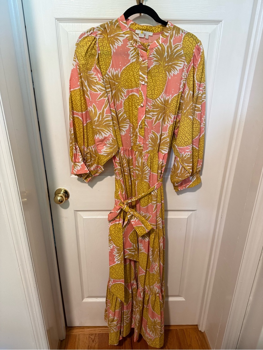 Boden Ava Tiered Maxi Dress In Pinapple Print Size‎ 14